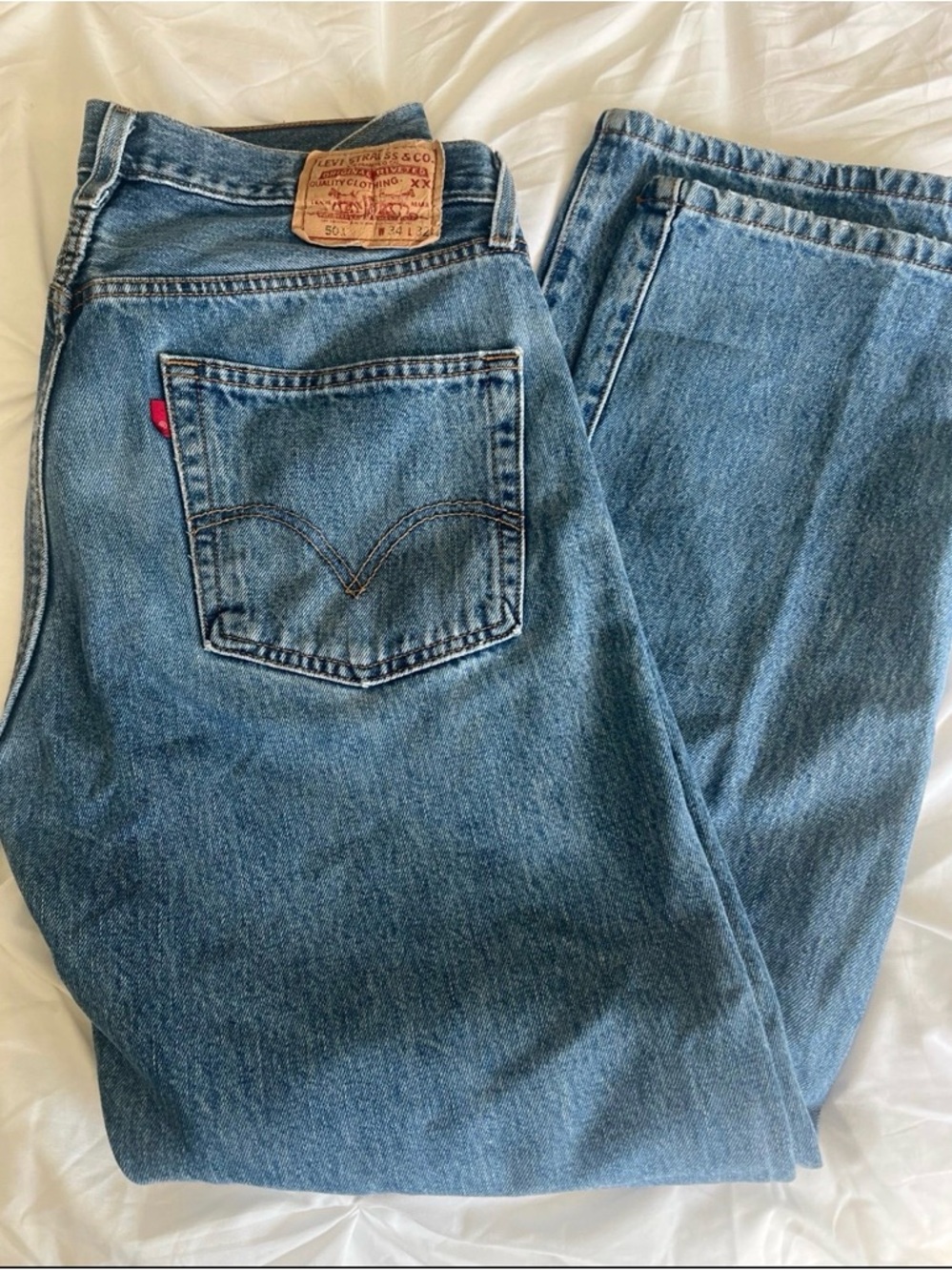 Levi's Medium Blue Straight Jeans with Red Tab